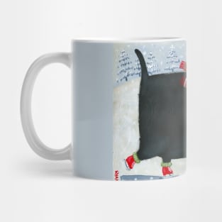 Chonky Black Ice Skater Cat Mug